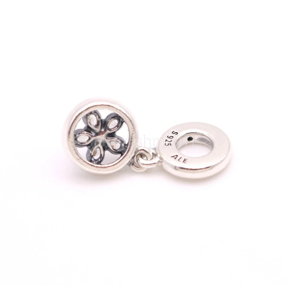 Authentic PANDORA Sterling Silver Sparkling Snowflake Circle Dangle Charm - Picture 8 of 10